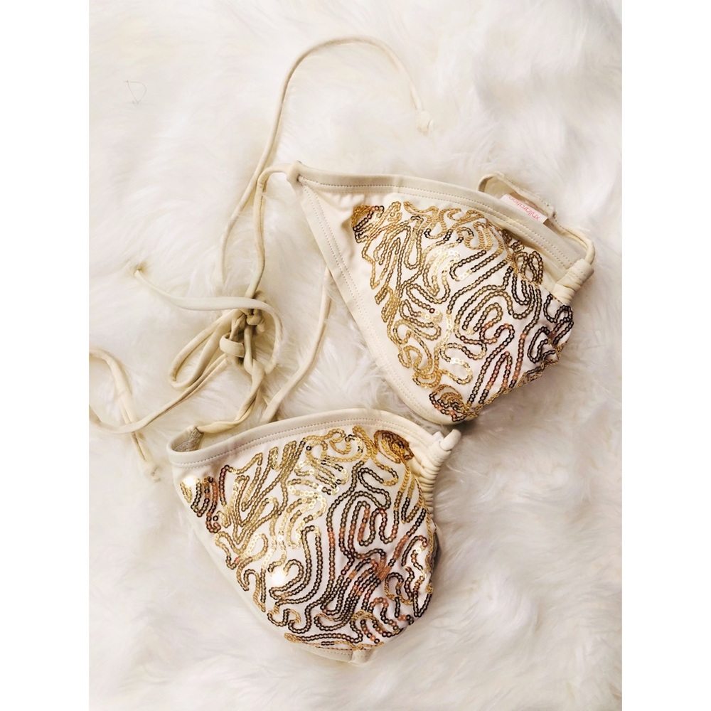 Xhilaration Gold Sequin Bikini Top✨MEDIUM